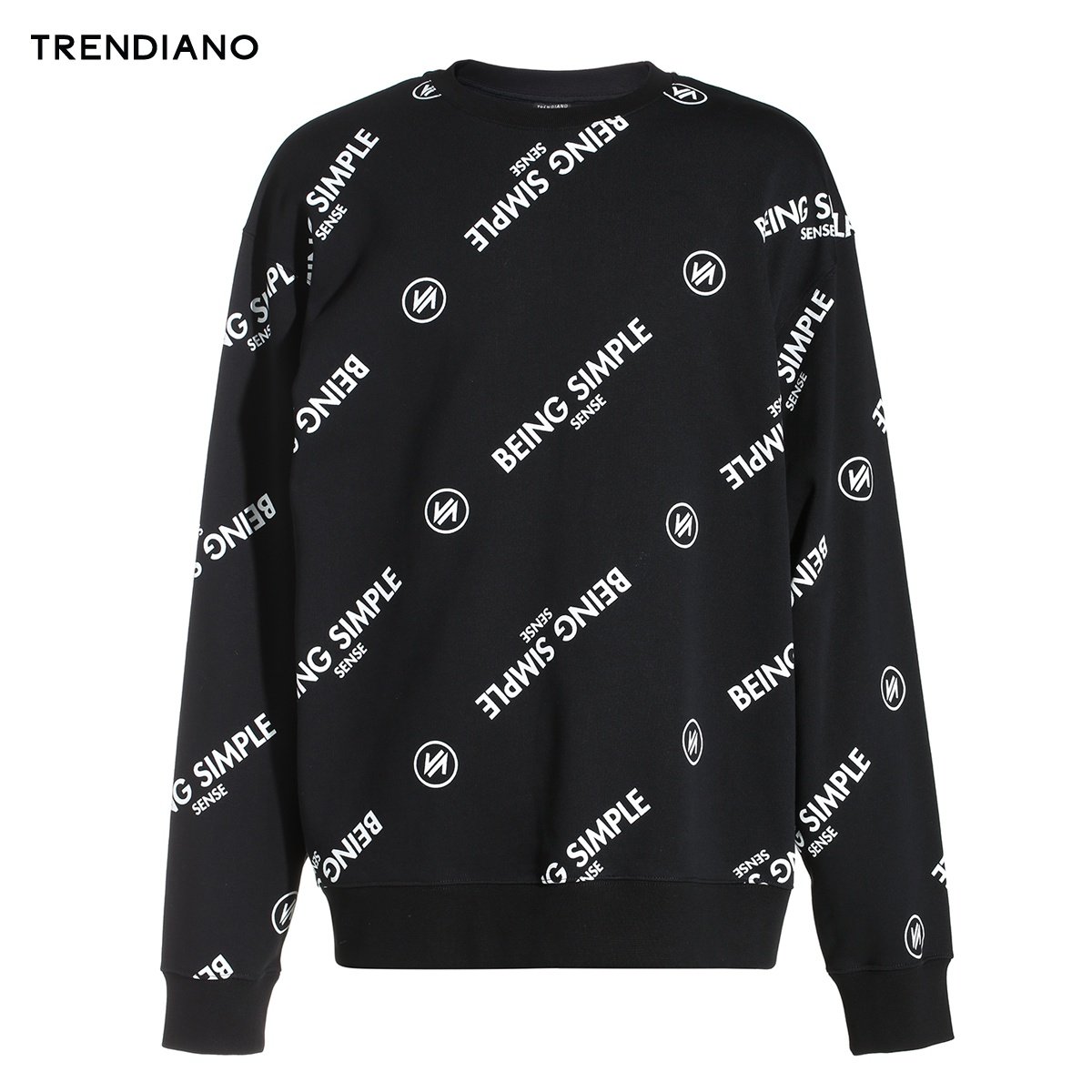trendiano男装春装字母棉质宽松圆领套头卫衣男3ge1043370