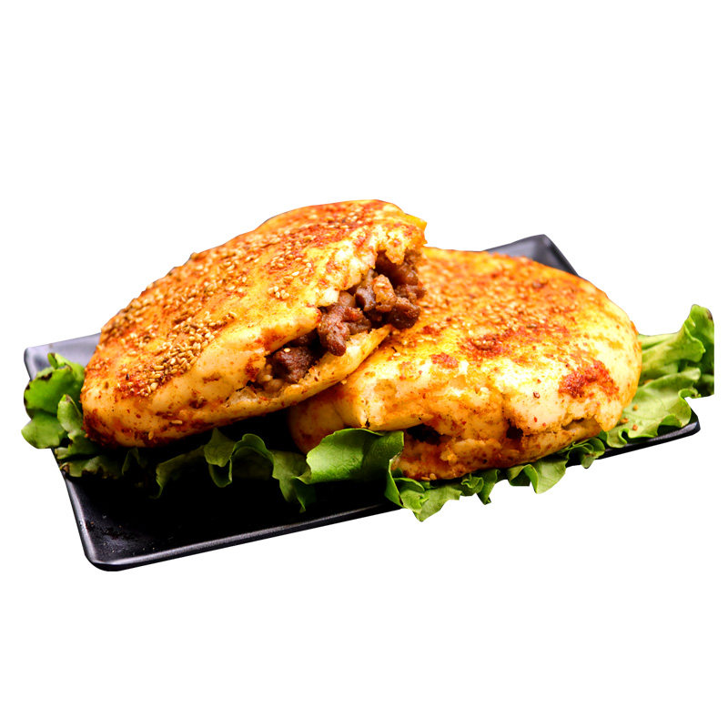 烧烤烤饼东北夹串佳木斯孜然麻辣辣味牛肉串饼包点