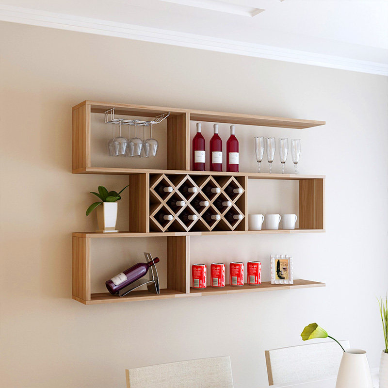 酒柜壁挂现代简约餐厅墙上置物架酒格摆件架客厅悬挂式红酒架