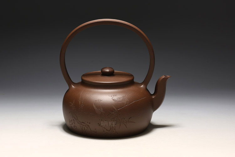 明理茶艺宜兴宜兴紫砂紫砂壶茶壶王庆华全手工大彬提梁茶壶