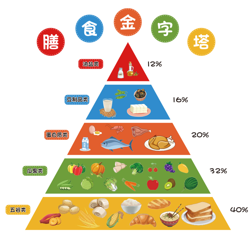 营养搭配膳食金字塔食谱展示幼儿园环创主题墙面墙贴