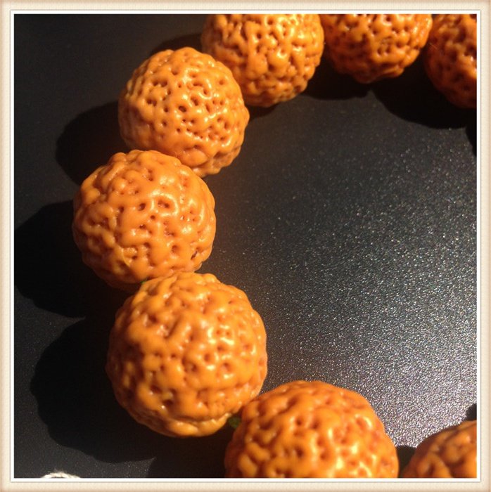 文玩无瓣金刚佛罗正圆刀痕满肉佛菩提高密籽手串佛珠