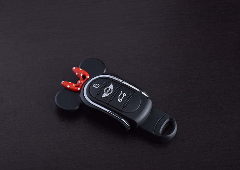 钥匙宝马迷你minicooper精简米奇米妮套扣装饰蝴蝶结车用钥匙包