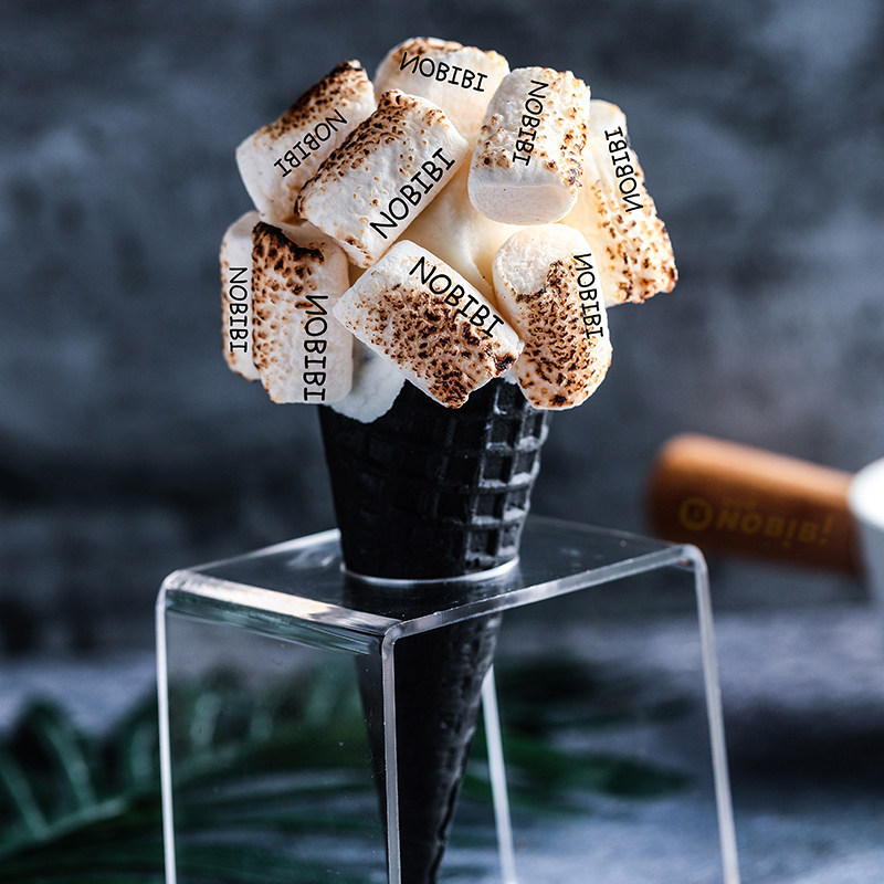 脆皮脆筒竹炭50个花边黑色甜筒冰淇淋皮蛋筒华商用冰淇淋