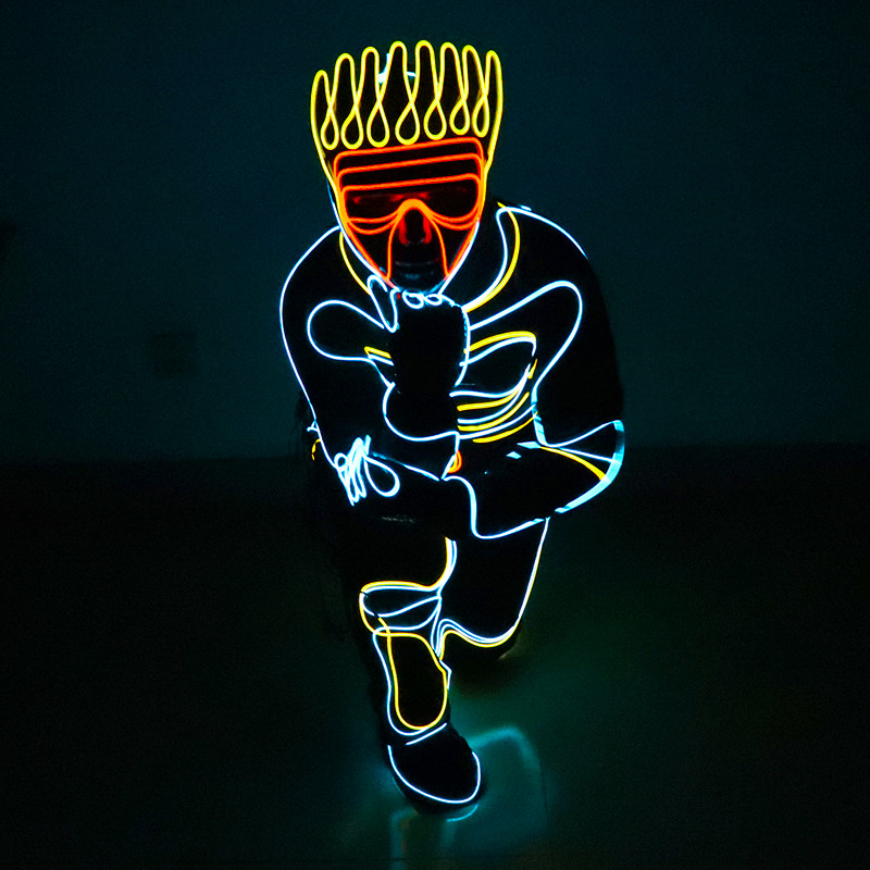 舞台发光衣服荧光服装夜光定制led服道高端舞台演出