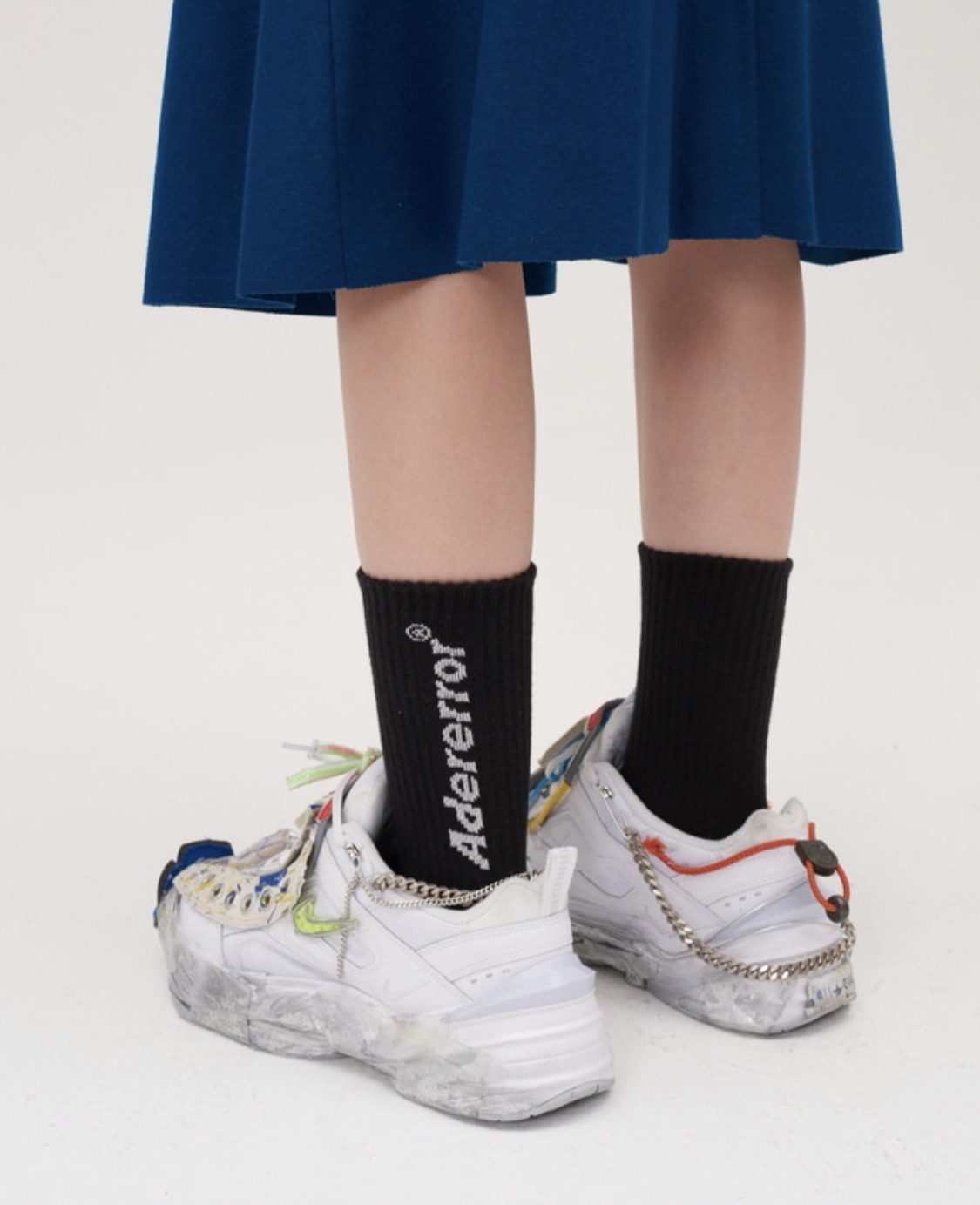 ins潮袜正确adererror袜子撞色线条英文街舞运动袜
