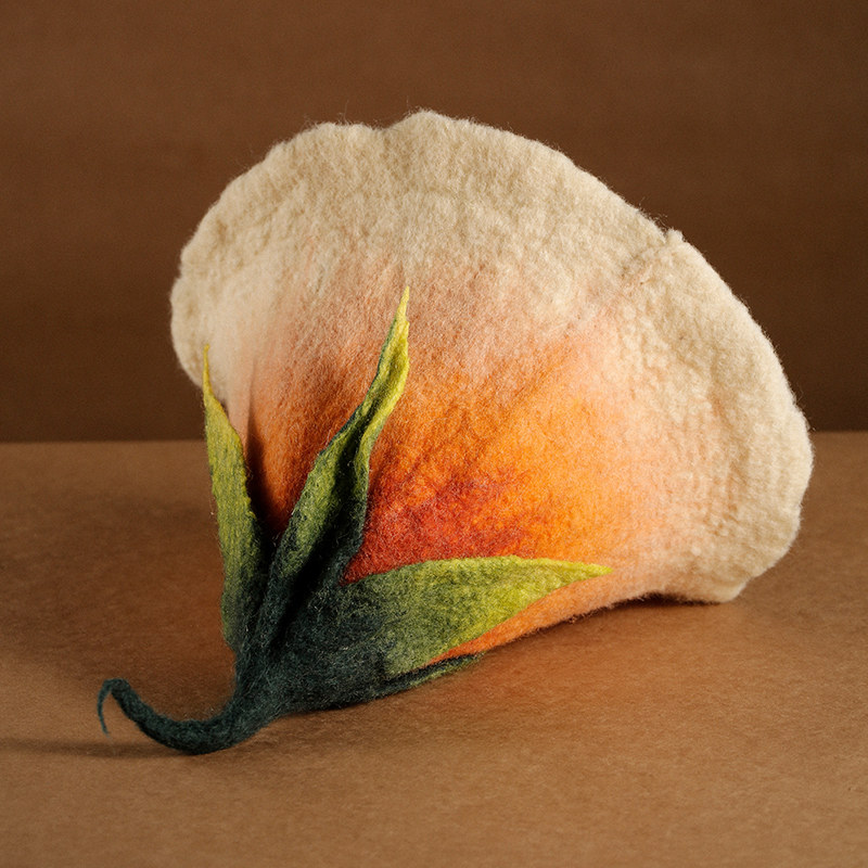 轲人造物手工羊毛毡花朵帽盆帽成人儿童摄影道具宝宝拍照甜美可爱