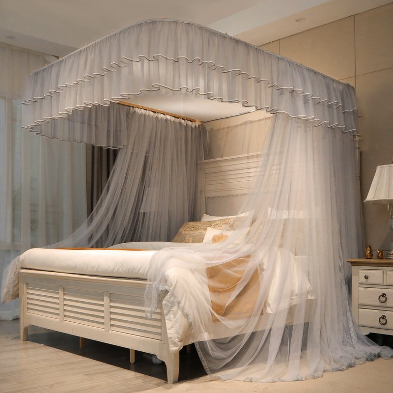 高端大气导轨蚊帐家用夏天加密加厚网纱轨道蚊帐