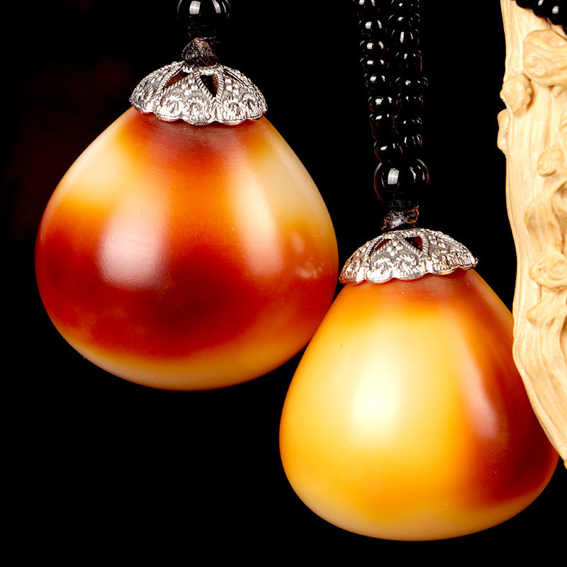 佛心吊坠成品金包玉老果手把彩色释迦菩提汽车项坠