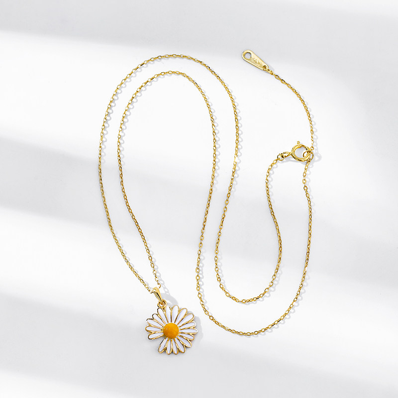 925银网红小雏菊项链女ins冷淡风简约小众设计感气质短款锁骨链潮