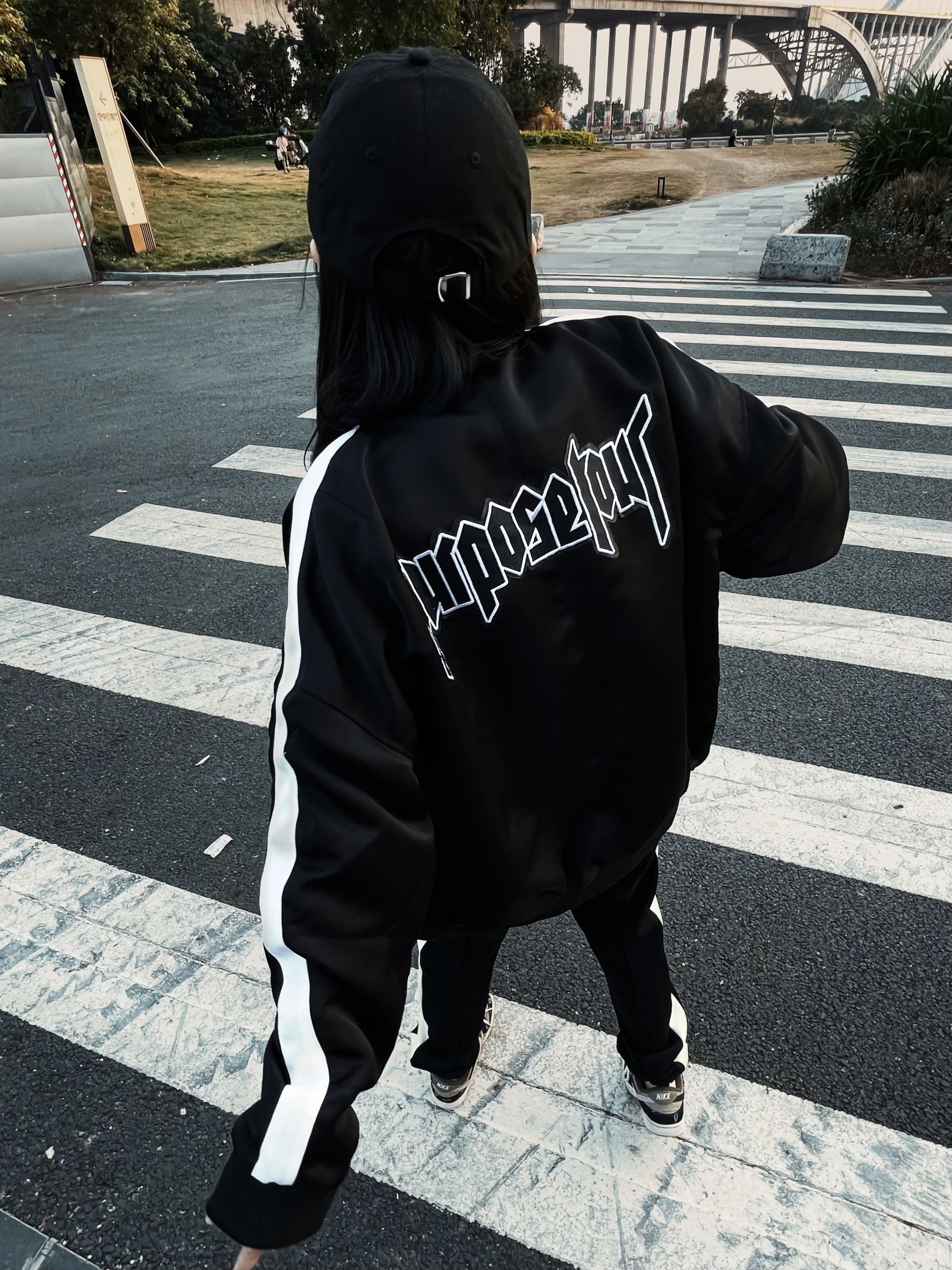 purposetour比伯同款夹克黑白拼接刺绣fog高街秋季夹克