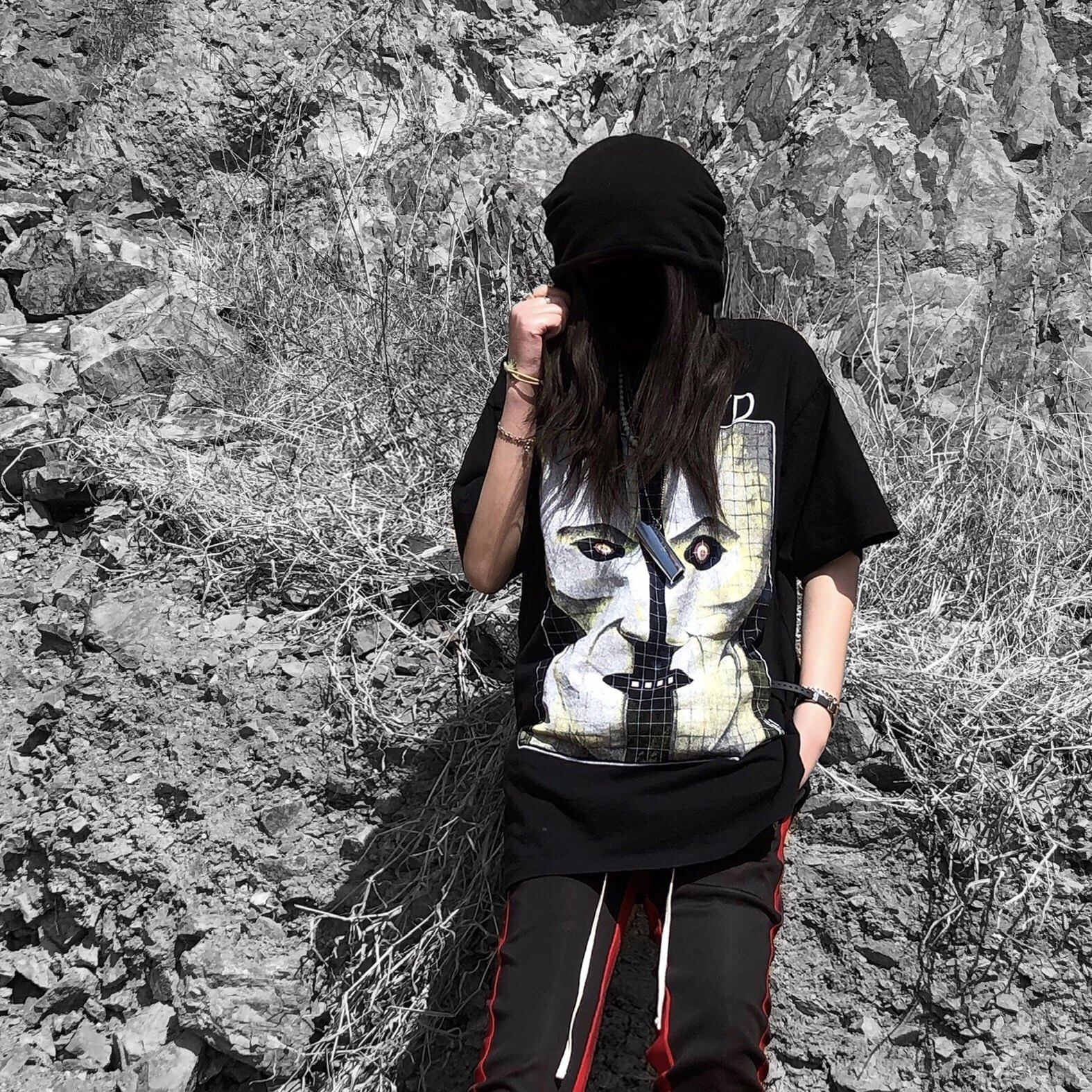 vintage白鬼pinkfloyd摇滚水洗做旧复古短袖fog高街t恤比伯同款