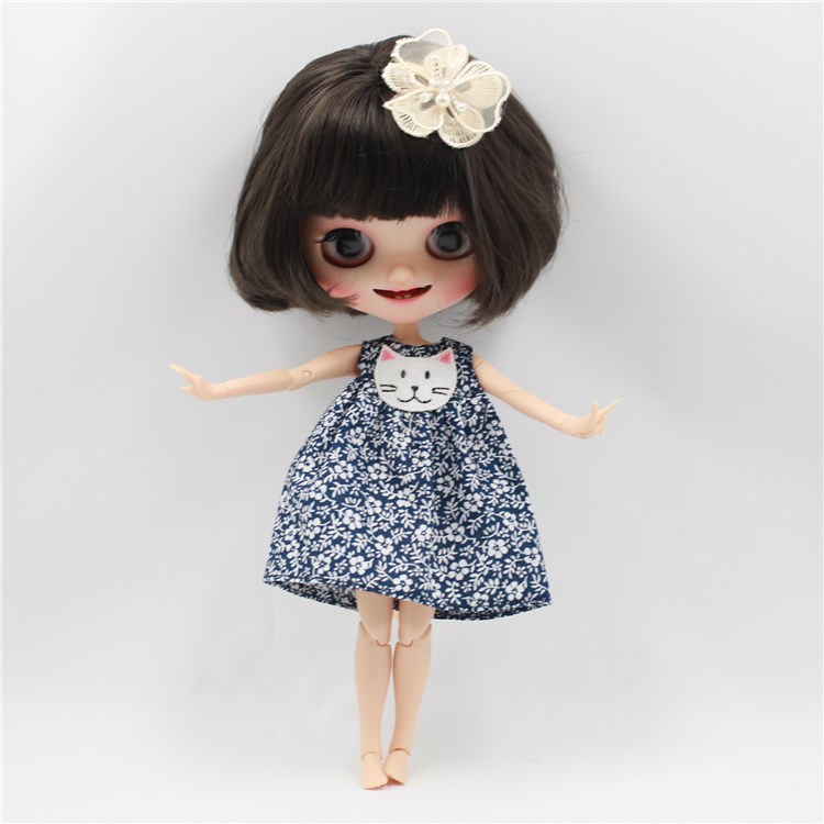 icy丽佳四色两款小布头饰带头短裙夏天连衣裙娃娃