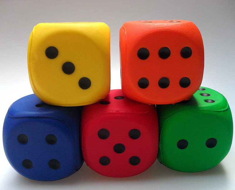 骰子大号点数泡沫6厘米pu海绵文教道具6色色子