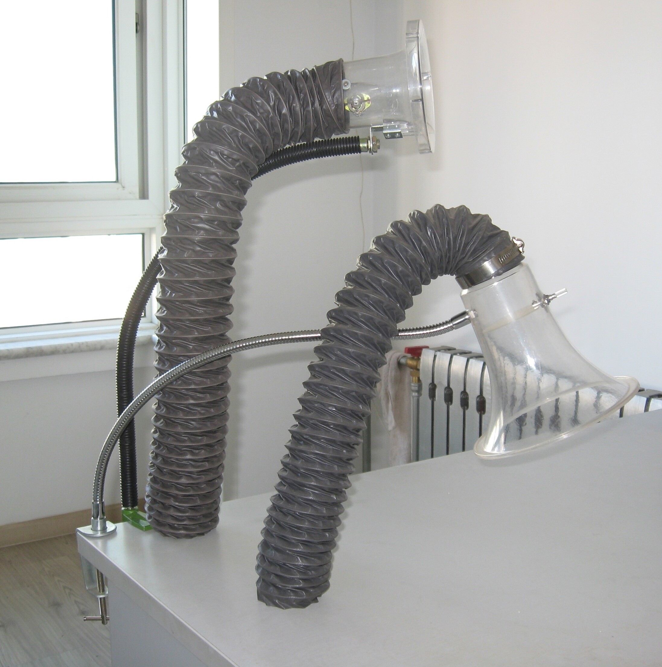 吸烟罩 透明喇叭口吸烟罩180-65mm(1米2.5寸pvc管2个卡扣)