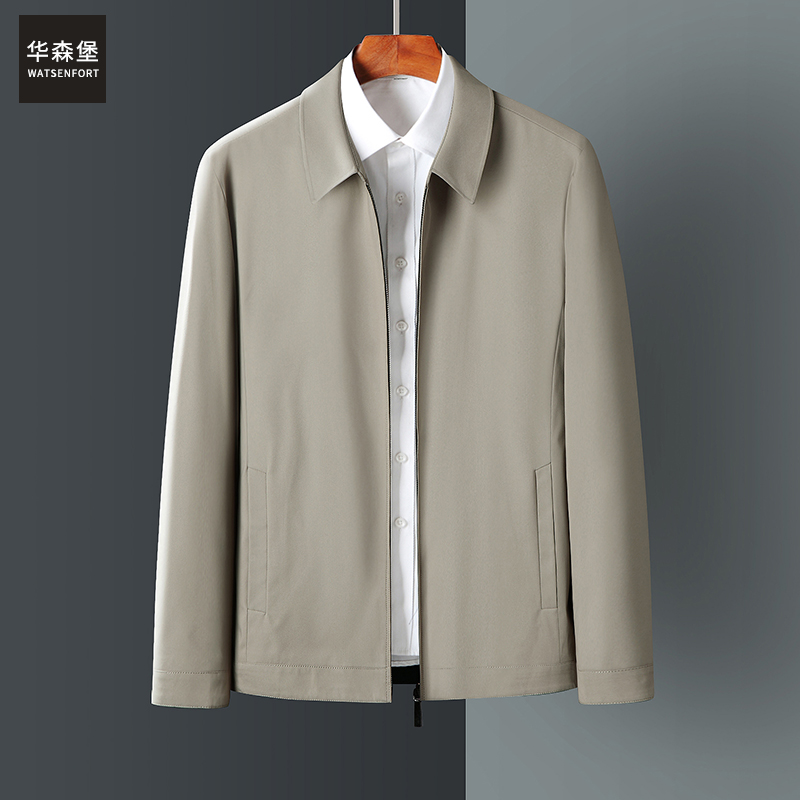 2022新款爸爸春装外套中老年薄款夹克中年男士宽松休闲男装上衣男