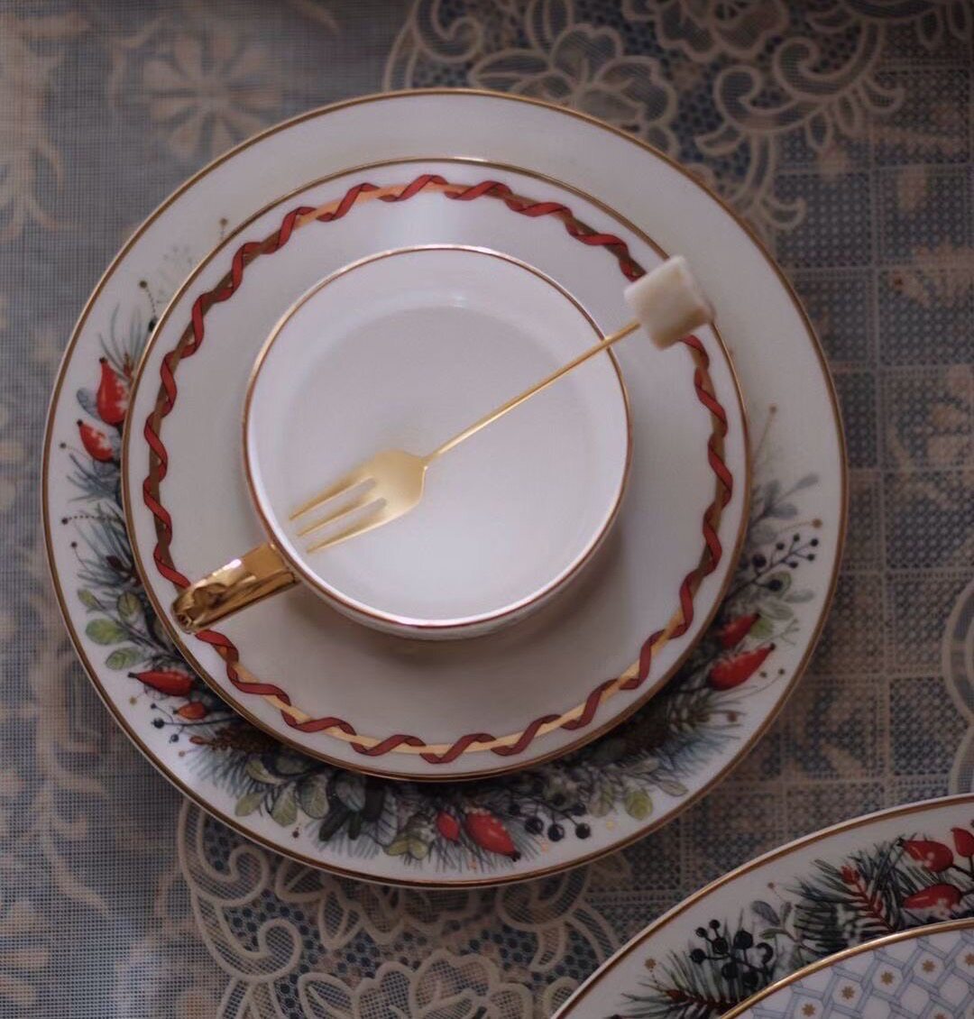 预售lomonosov俄罗斯皇家瓷器star圣诞新年限定欧式咖啡杯