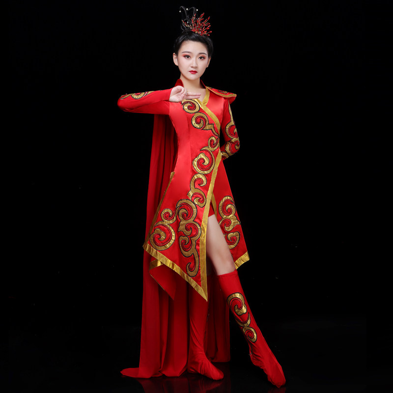 新款打鼓演出服女将将军现代民族中国国风腰鼓民族服装