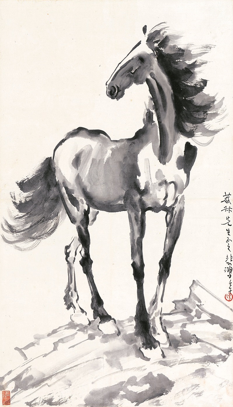 徐悲鸿八骏图奔马图艺艺术微喷名家书法复制品装饰画国画