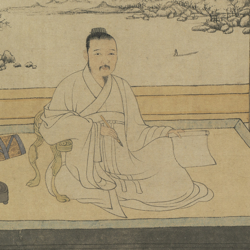 仿古国画人物临摹范本张雨题倪瓒像名家装饰画国画