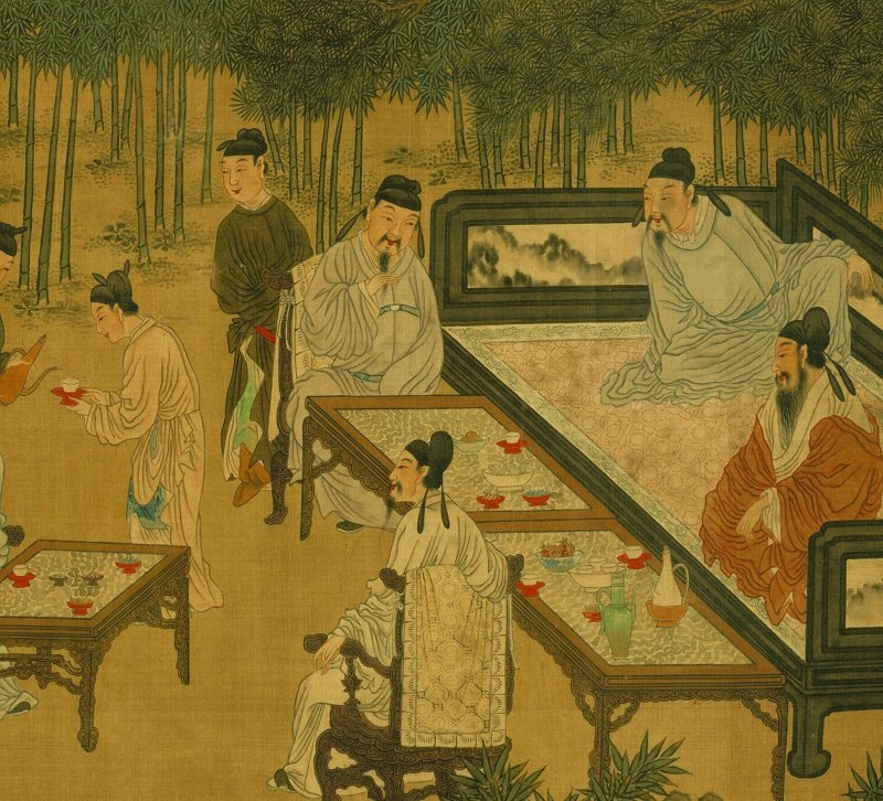 佚名十八学士重彩工笔人物国画长卷学习画稿国画