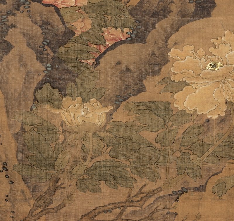 牡丹陈卓立轴仿古花卉国画微喷学习临摹画稿国画