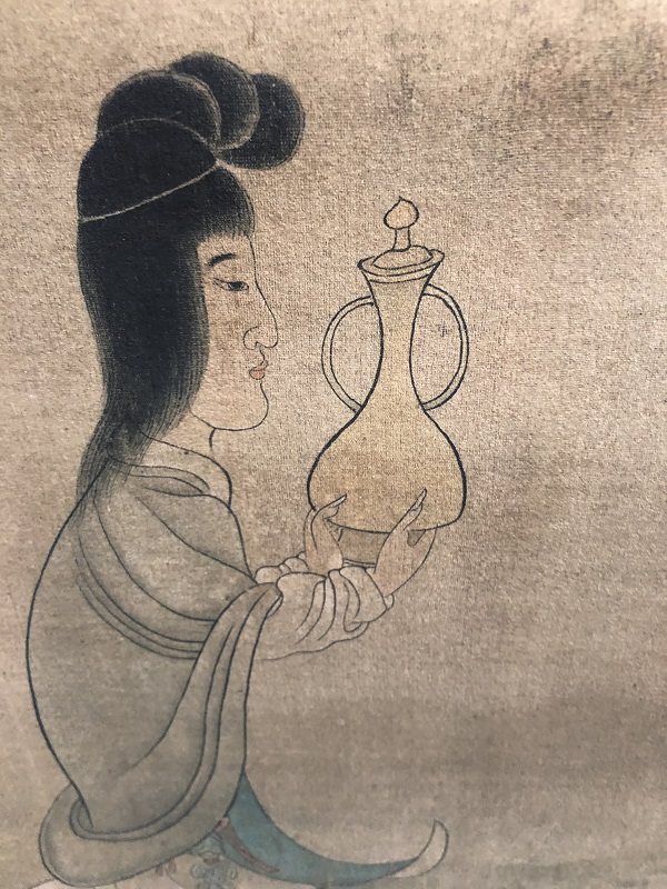 名画复制品陈洪绶蕉林酌酒工笔画人物画国画画艺术微喷国画