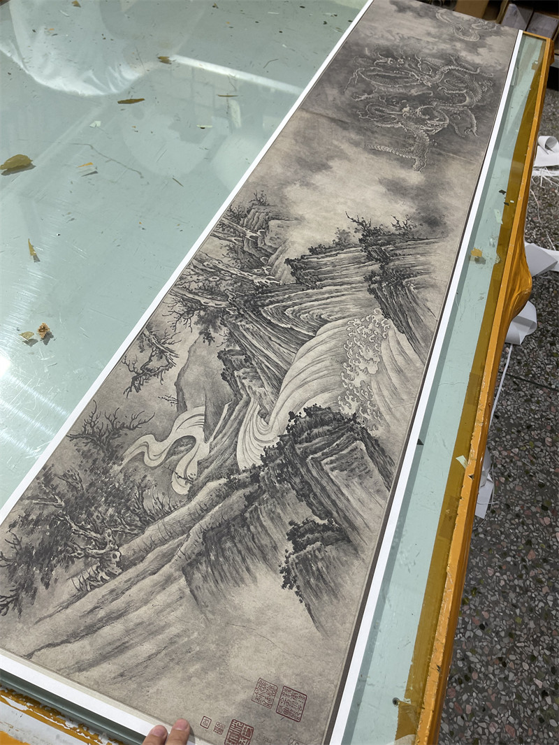 名画复制品陈容十龙图工笔画水墨画长卷国画画艺术微喷国画