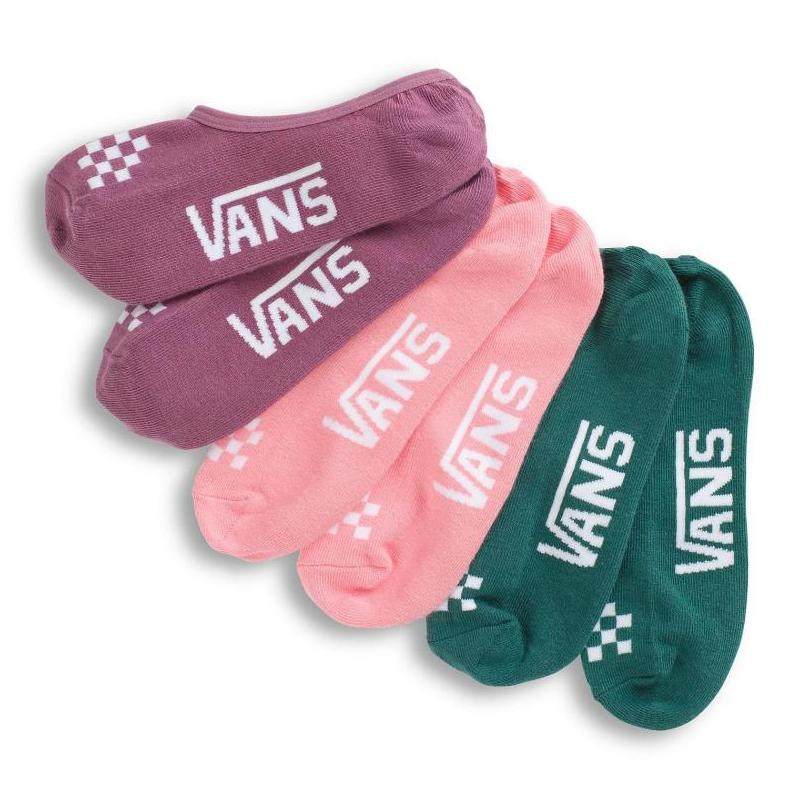 vans范斯女袜子3双装船袜拼色涂鸦夏季经典创意中筒袜