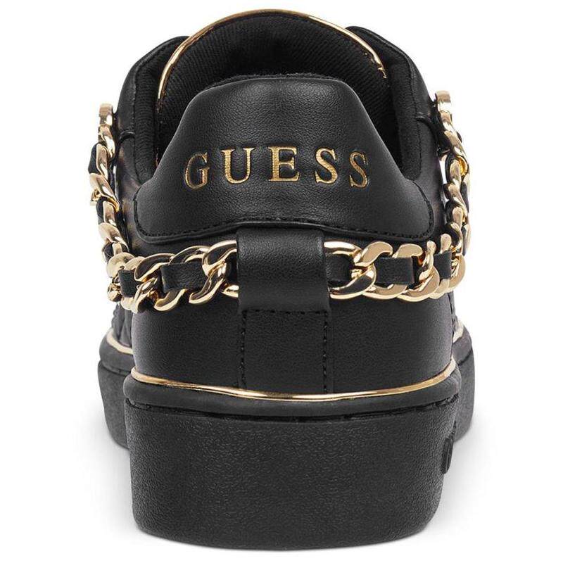 guess盖尔斯女休闲板鞋小黑鞋菱格系带低帮正品10462486