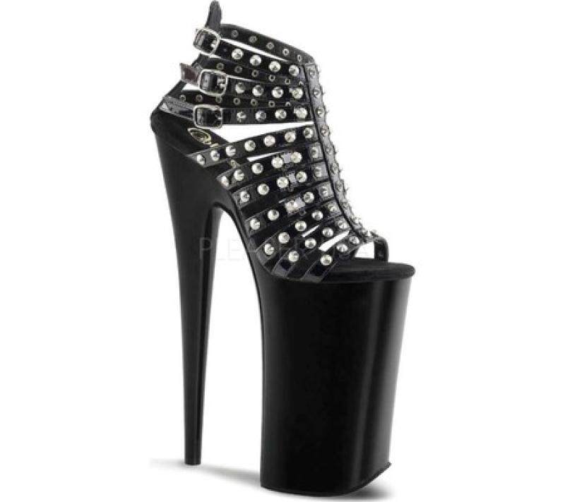 pleaser女鞋凉鞋细跟高跟厚底防水铆钉时装凉鞋