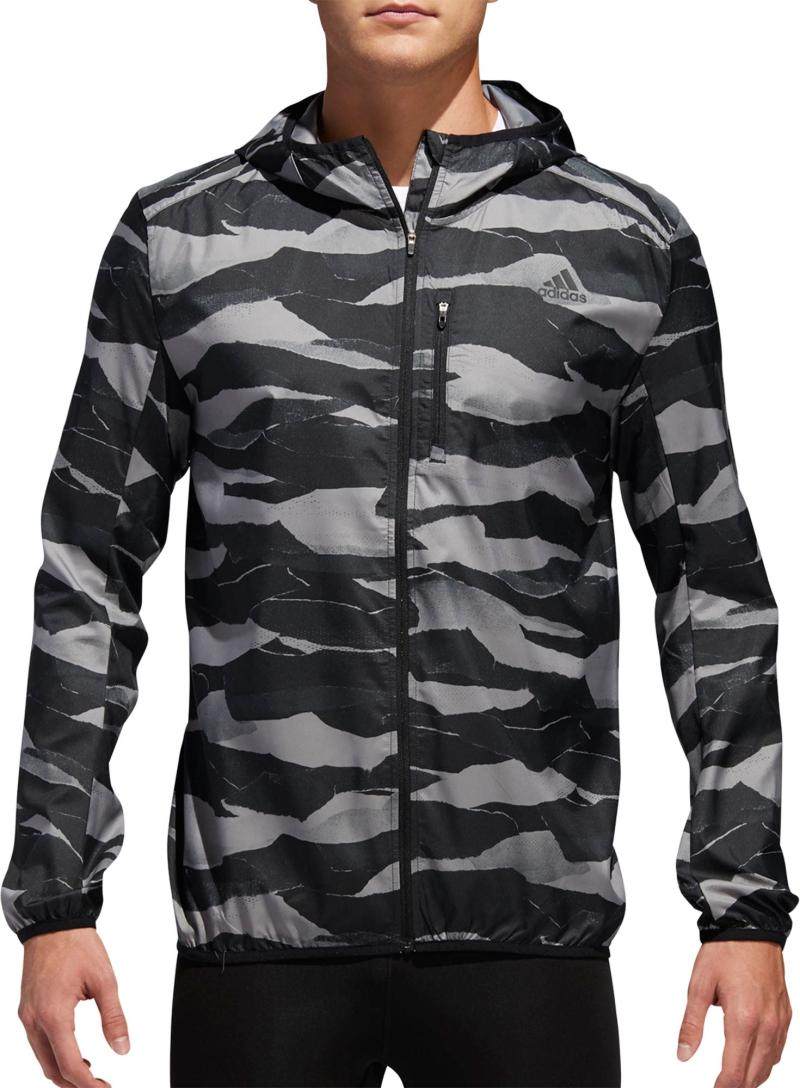 adidas阿迪达斯夹克拉链连帽迷彩黑白运动舒适经典夹克