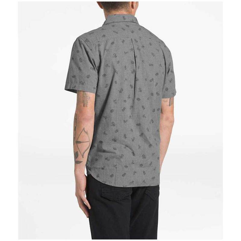 thenorthface北面衬衫方领纯棉印花修身正品衬衫