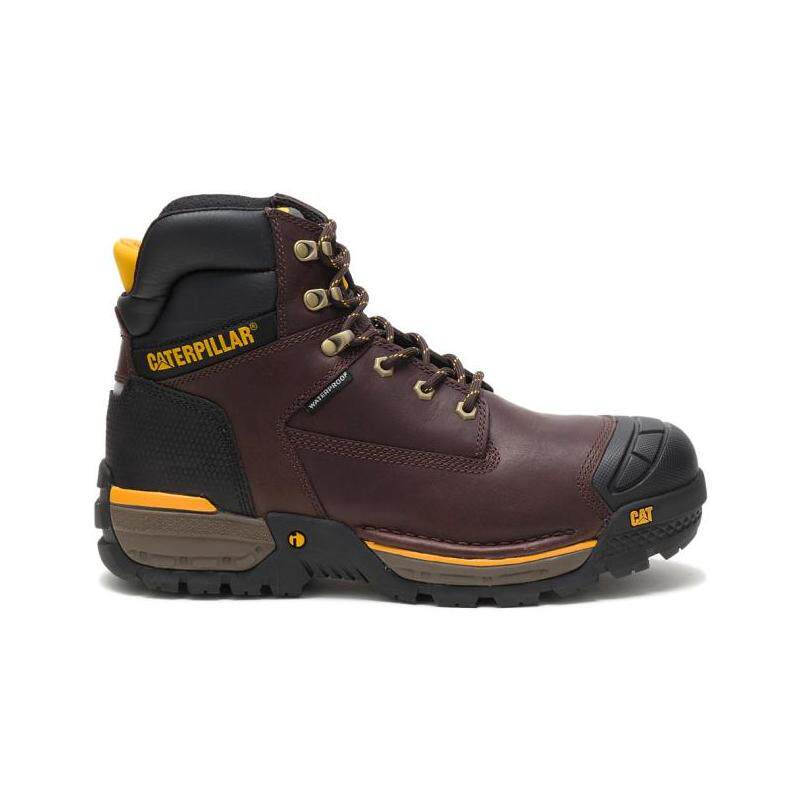 cat男鞋户外防水防水工工作牛皮短筒系带透气其他户外鞋