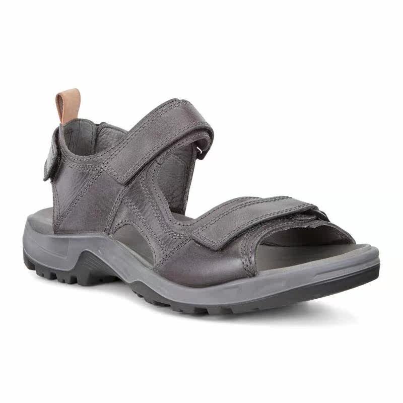 ecco爱步男凉鞋沙滩皮质魔术一字休闲沙滩鞋