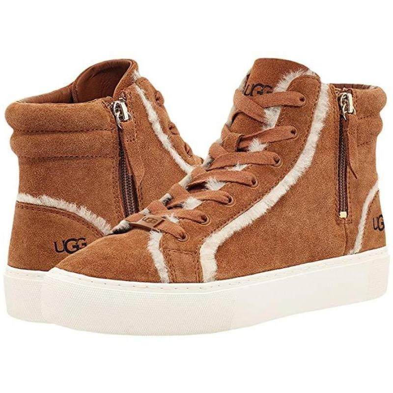 ugg短靴棕色反绒拉链休闲鞋春秋舒适logo时尚时装靴