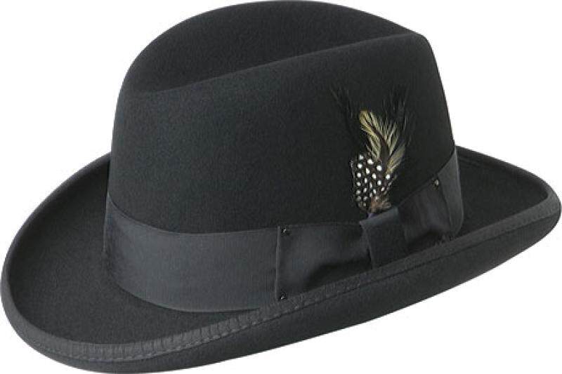 baileyofhollywood帽子毛呢绅士礼帽羽毛装饰正品帽子