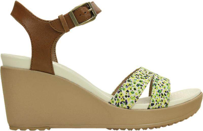 crocs女鞋凉鞋夏季高跟坡跟帆布面甜美轻质美国直邮770790