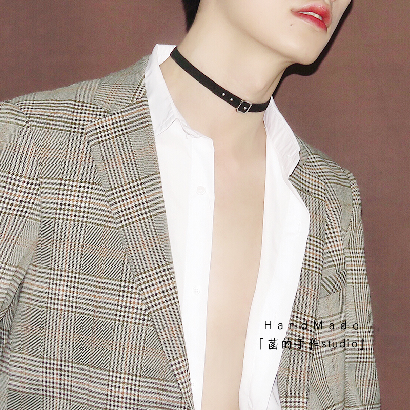 菡的手作特制 男士choker 项链禁欲脖带项圈锁骨链潮流饰品防生锈