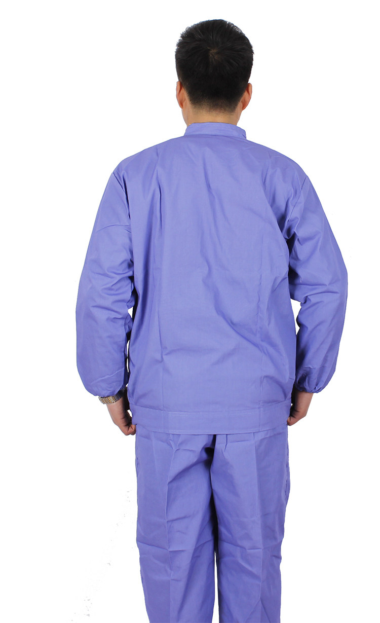 食品厂工作服定制套装分体劳保防尘长袖工人春秋防护服