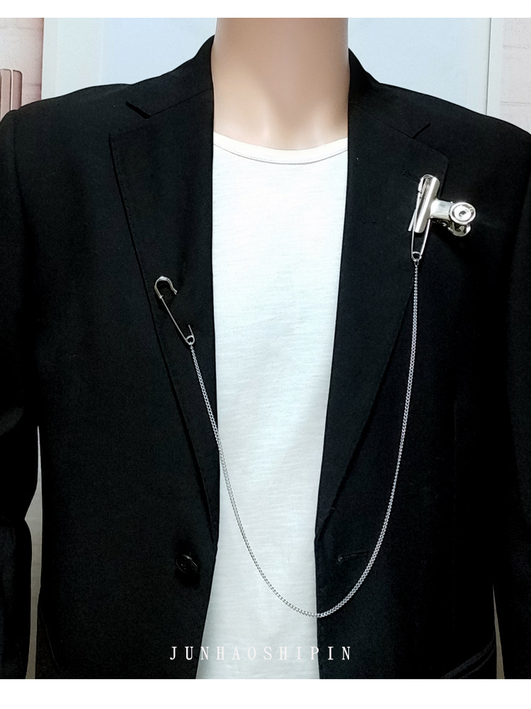 原创西装别针配饰男西服小众日系复古简约学生ins潮商务胸针装饰