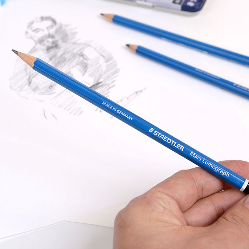 德国施德楼staedtler铅笔蓝杆100盒装12只装素描书写设计铅笔