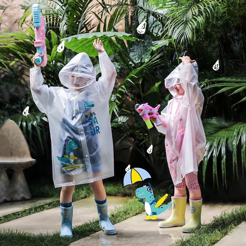 儿童雨衣男童女童小学生幼儿园小孩透明连体时尚雨披