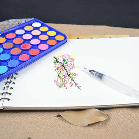 鑫雅美a4水彩本小8k水溶彩铅本写生速写画水彩纸180g24页进口纸浆