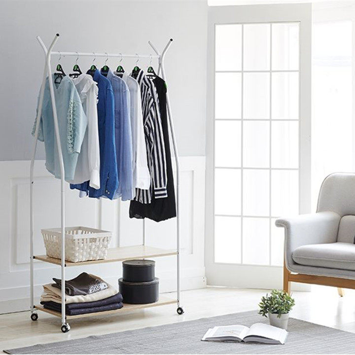 椅恋落地衣帽架卧室简约铁艺挂衣架置衣架移动式衣服架家用晾衣架