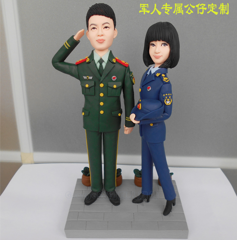 泥塑泥人真人定制粘土捏人像diy玩偶军人软陶人偶公仔情侣礼物