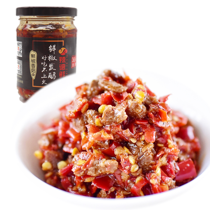 柘城特产辣德鲜鲜香菇辣椒酱麻辣拌饭下饭夹馍辣椒酱