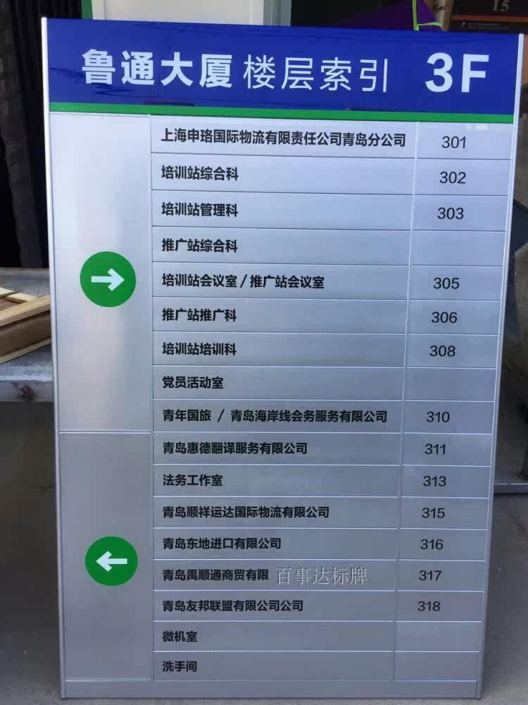 铝合金烤漆楼层索引牌楼层指示牌门牌人员去向牌导向