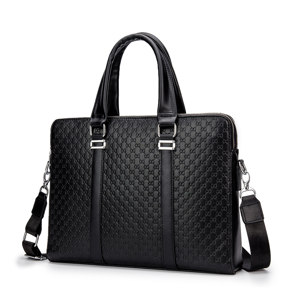 新款男士手提包横款男包单肩斜挎包潮流简约真皮男士包袋