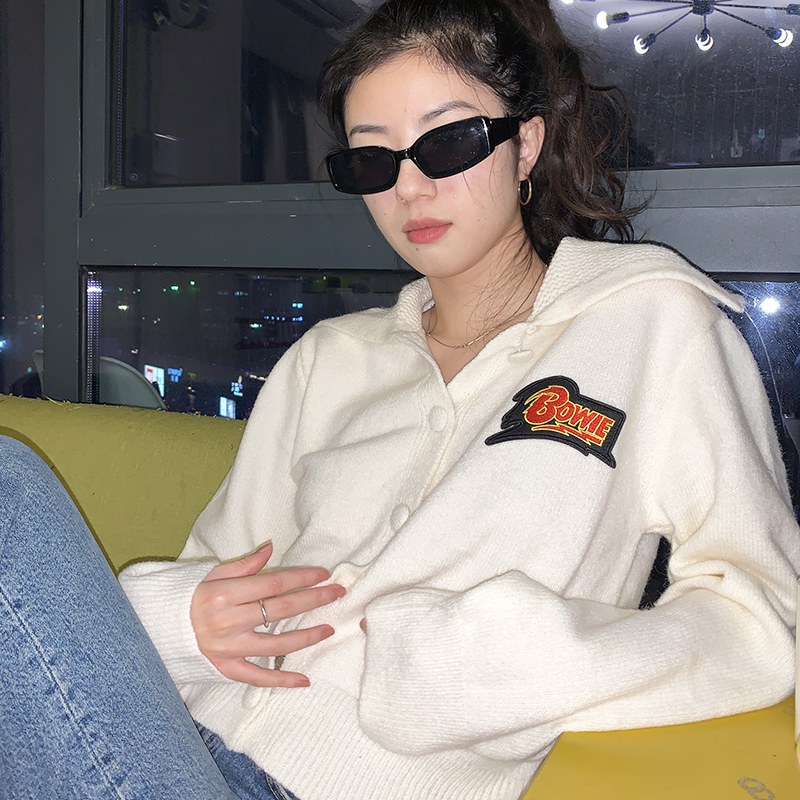 IF加州美式复古街头针织宽松卫衣